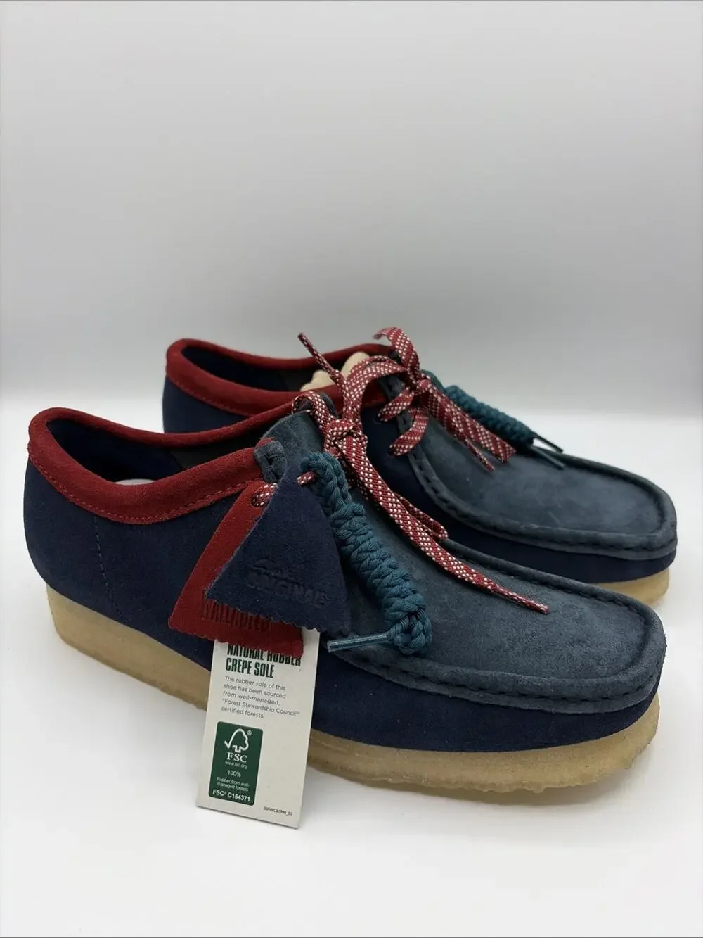 Clarks Wallabee Men’s Dark Teal Suede Oxfords & Lace Ups Casual Shoes Sz US 8